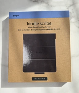 AMZN Kindle Scribe pflanzliche Leder Folio Hülle mit Magnetaufsatz - schwarz  - Bild 1 von 6