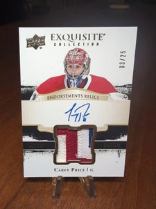 2017-18 UPPER DECK EXQUISITE ENDORSEMENTS RELICS Carey Price AUTO PATCH /25 - Picture 1 of 2