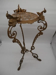 Messing Blumenständer Jugendstil H 60 cm / Ablage 22 cm - Bild 1 von 7