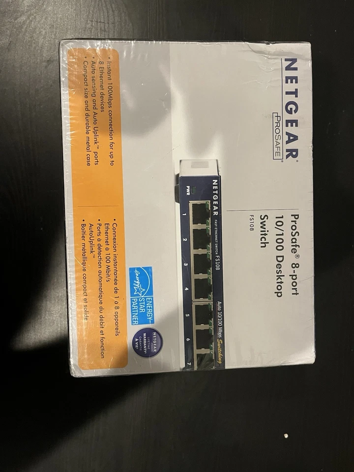 NETGEAR  ProSafe (FS108) 8-Ports External Switch 10-100 Desktop Switch - Image 1 of 4
