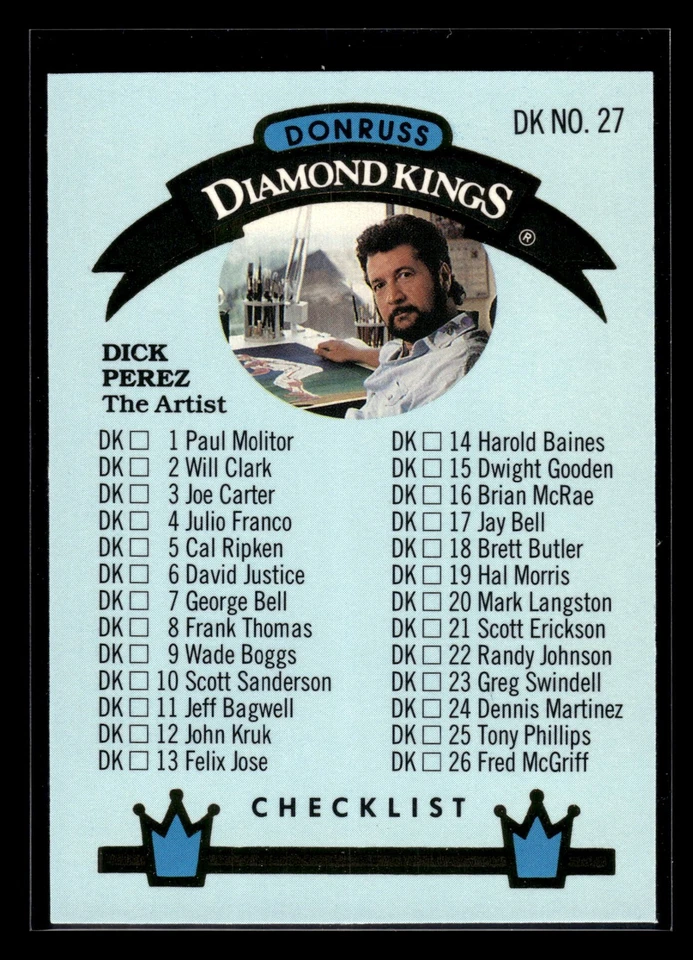 Lista de verificación Diamond Kings 1992 Donruss #DK-27 Diamond Kings Foto 1 de 1
