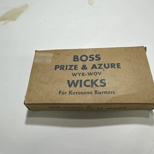 Vintage Boss Prize & Azure WYR-WOV Wicks For Kerosene Burners 10 In Box - Picture 1 of 4