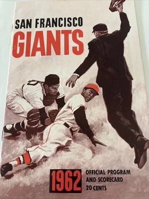 1962 San Francisco Giants vs Houston Colt .45 Souvenir Program Scorecard Minty - Image 1 of 4