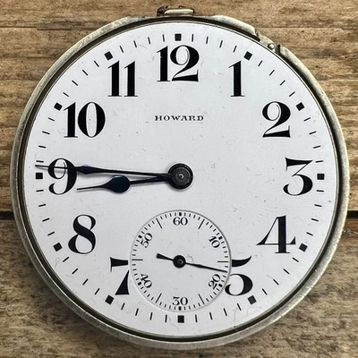 Movimiento Reloj Bolsillo Howard Años 16 - Serie 11 - 21 Joyas, Ajustado 5 Posiciones Foto 1 de 2