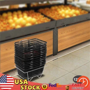 Cestas de compras apilables de hierro 12 piezas con asas de metal negro - Imagen 1 de 12