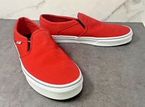 Vans Off The Wall 500714 Skateschuhe Slipper einfarbiges Canvas rot HERREN 9,5 DAMEN 11 - Bild 1 von 11