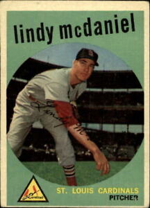 1959 Topps St. Louis Cardinals Baseball Card #479 Lindy McDaniel - VG
