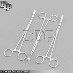 Instrumentos quirúrgicos con fórceps de esponja curvos de 10 - Imagen 1 de 3