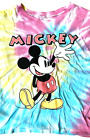 Disney Women's Shirt Tie-dyed Mickey Mouse Cropped Graphic Tee Xxl