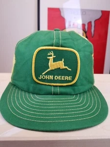 VINTAGE 70' JOHN DEERE TRUCKER HAT GREEN/YELLOW SNAP - Picture 1 of 7