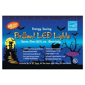 Golden Bay 60 Purple LED Lights Halloween Decoration - 16 ft - Purple - Picture 1 of 1