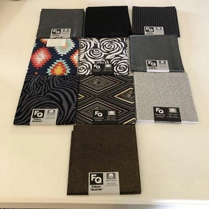 10 Fat Quarters - MIXED METALLIC AND PRINT 18” x 21”100% Cotton Quilting Fabric - Picture 1 of 22