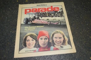 Shirley Muldowney Kitty O'Neil Guthrie 1979 Parade Sunday Magazine Drag Racers - Picture 1 of 15