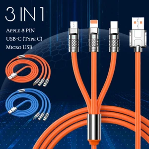 3 in 1 Fast Charging Cable Cell Phone Charger Cord For iPhone Type C Micro LOT - Picture 1 of 19