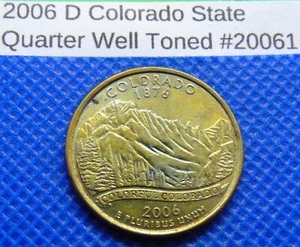 2006 D COLORADO STATE WASHINGTON QUARTER Nicely toned #20061 - Picture 1 of 2