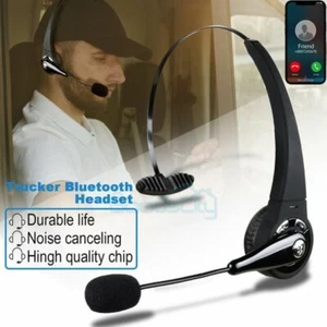 Trucker Wireless Bluetooth Headset with Mic Noise Cancelling for Cell Phones PC - Picture 1 of 12