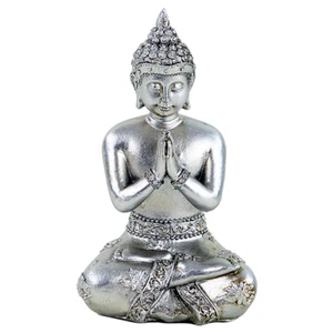 Statua Buddha preghiera 8 x 6 x 12 cm Thailanda namaste decorazione buddismo - Imagen 1 de 1