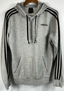 Sudadera con capucha gris pequeña Adidas para hombre con 3 mangas a rayas - Imagen 1 de 13