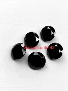 Natural Black Spinel Faceted Round Cut 11x11 mm 2 Pcs Lot Loose Gemstone E - Picture 1 of 7