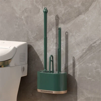 Multi-functional Four Piece Cleaner Soft TPR  Toilet Brush with Brush Holder - Image 1 of 4