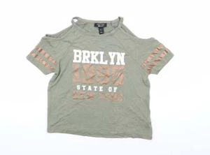 New Look Girls Green Viscose blend Jersey T-Shirt Size 9 Years - C - Picture 1 of 12