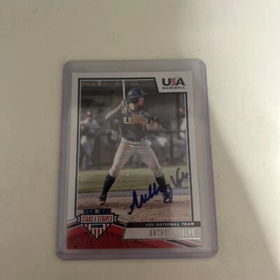 Anthony Volpe Panini USA 18u Stars and Stripes Signed Card. Full Name Autograph. - Image 1 of 2
