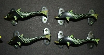 Brass Dolphin Cabinet Pull Set Of 04 Knobs Aquarium Fish Design Door Decor EK254 - Image 1 of 4