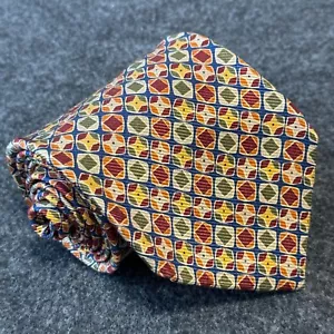 Hickey Freedman Collection multicolor foulard men's 100% silk tie made in Italy - Picture 1 of 9