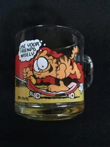 Garfield Use Your Friends Wisely McDonald's Exclusive Glass Mug 1978 Jim Davis - Picture 1 of 7