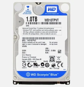Western Digital  1TB WD10TPVT 5200 RPM SATA 2.5" Laptop HDD Hard Drive 12.5mm - Afbeelding 1 van 4