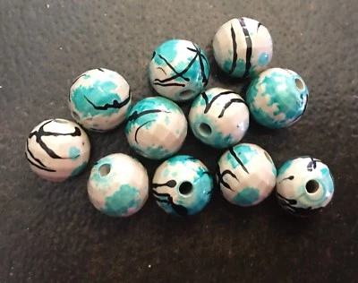 Винтажный синий серый черный художественный дизайн диско граненый круглый Lucite бусина лот - Изображение 1 из 4