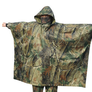 Bionic camouflage raincoat hunting clothing multifunctional mats birding poncho
