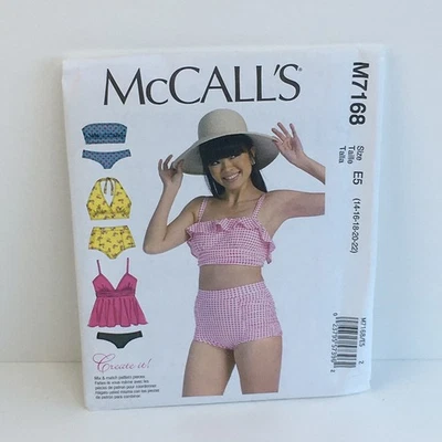 Swimsuit Lined Bra Top 2 Pc Plus Size 14-22 UNCUT Pattern m7168 - Image 1 of 2