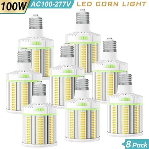 8 Pack (400W Equivalent) E39 Base, 100W Warehouse LED Corn Light Bulb Adjustable - Picture 1 of 14