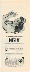 1942 TOUSHAY Lotion Flasche Feuchtigkeitscreme Vintage Zeitschrift Druck Werbung - Bild 1 von 1