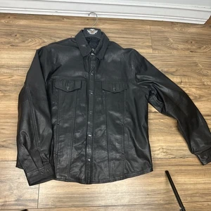 Moto Mod Herren Jacke Schwarz Motorrad Mantel Biker Echtleder XL - Bild 1 von 12