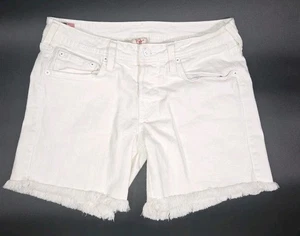 True Religion Damengröße 28 weiße Jeansshorts ausgefranste amerikanische Flagge - Bild 1 von 6