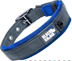 Black Rhino Dog Collars for Medium Dogs - Adjustable Reflective Heavy Duty Dog - Picture 1 of 7