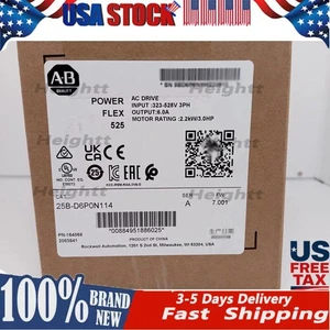 New Factory Sealed Allen-Bradley 25B-D6P0N114 PowerFlex 525 AC Drive US Free Tax - Picture 1 of 6