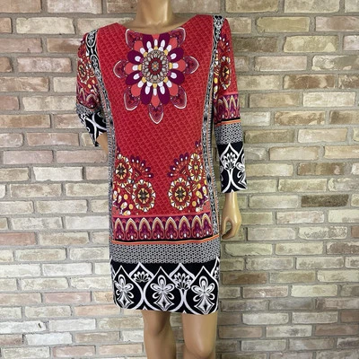 Vestido Joseph Ribkoff Geométrico Floral Mini Forrado Retro Años 70 Estilo Mujer 16 Foto 1 de 4