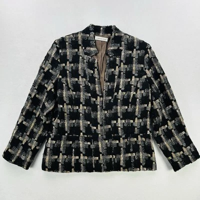 Chaqueta Coldwater Creek Mujer 6 Negro Marrón Vestido Exterior Cremallera Abrigo Damas ¡NUEVA! Foto 1 de 4