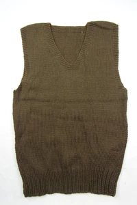 Vtg OG WWII Wool Knit Red Cross Sweater Vest Shirt 1940's Handknit WW2 Green - Picture 1 of 10