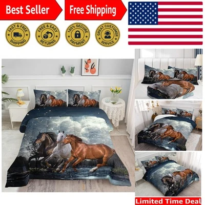 Juego de edredón de caballo galopante de microfibra suave - Perfecto para todas las estaciones Foto 1 de 4