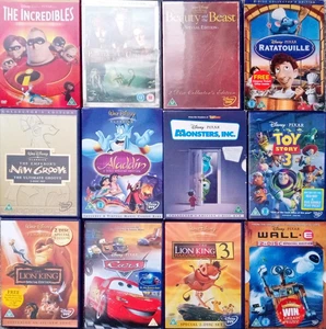 Disney 12 x DVD Bundle Job Lot Aladdin Beauty & The Beast Lion King Toy Story 3 - Foto 1 di 1