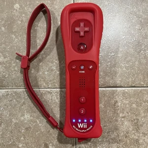 🔴Nintendo OEM Wii Mote Remote Red Motion Plus Controller Official Tested RVL036 - Picture 1 of 7