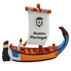Traditional Aveiro Portugal Moliceiro Boat Figurine, Nautical Home Decor