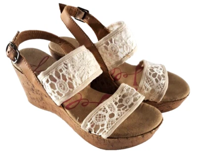 Mujer Jellypop Sandalia Cuñas Casper Corcho Cuña Correas de Encaje 3.25" Tacón Playa 7 Foto 1 de 4