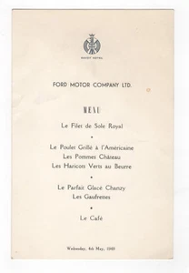Menú Savoy Hotel 1948 Ford Motor Company - Imagen 1 de 1