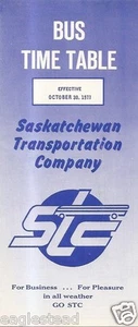 Bus Timetable - Saskatchewan Transportation Company - STC - 30/10/77 (Canada) - Picture 1 of 1