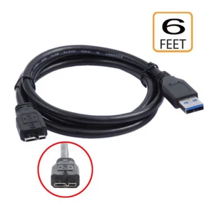 6FT USB 3.0 Data SYNC Cable Cord For Toshiba Canvio Desk HDWC130XK3J1 Hard Drive - Picture 1 of 4